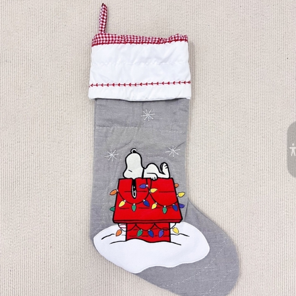 New PBK Snoopy peanuts Pottery Barn Kids Dog Christmas Stocking Charlie …